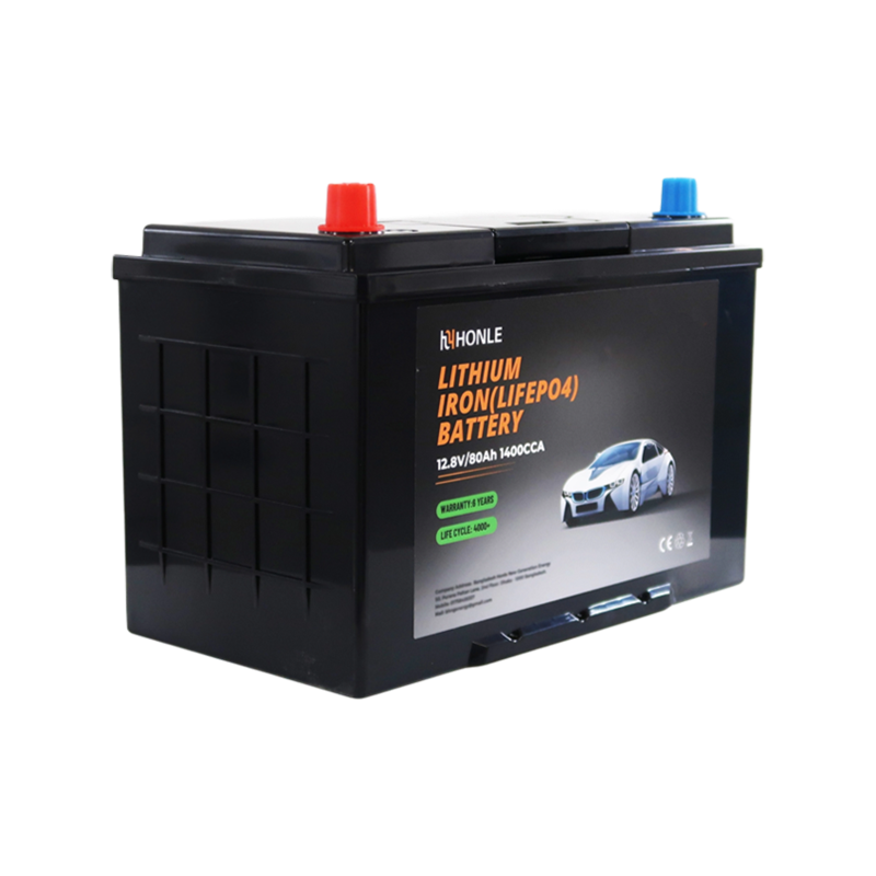 Módulo de litio de ciclo profundo ligero de batería LiFePO4 de HLE 12,8 V 80 Ah para vehículos eléctricos marinos y pequeños