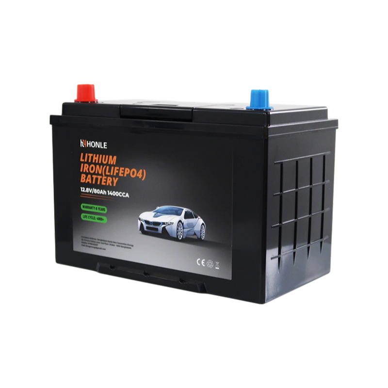 Módulo de litio de ciclo profundo ligero de batería LiFePO4 de HLE 12,8 V 80 Ah para vehículos eléctricos marinos y pequeños