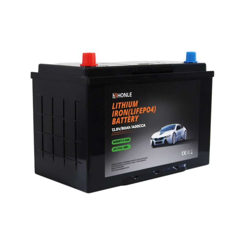 Módulo de litio de ciclo profundo ligero de batería LiFePO4 de HLE 12,8 V 80 Ah para vehículos eléctricos marinos y pequeños